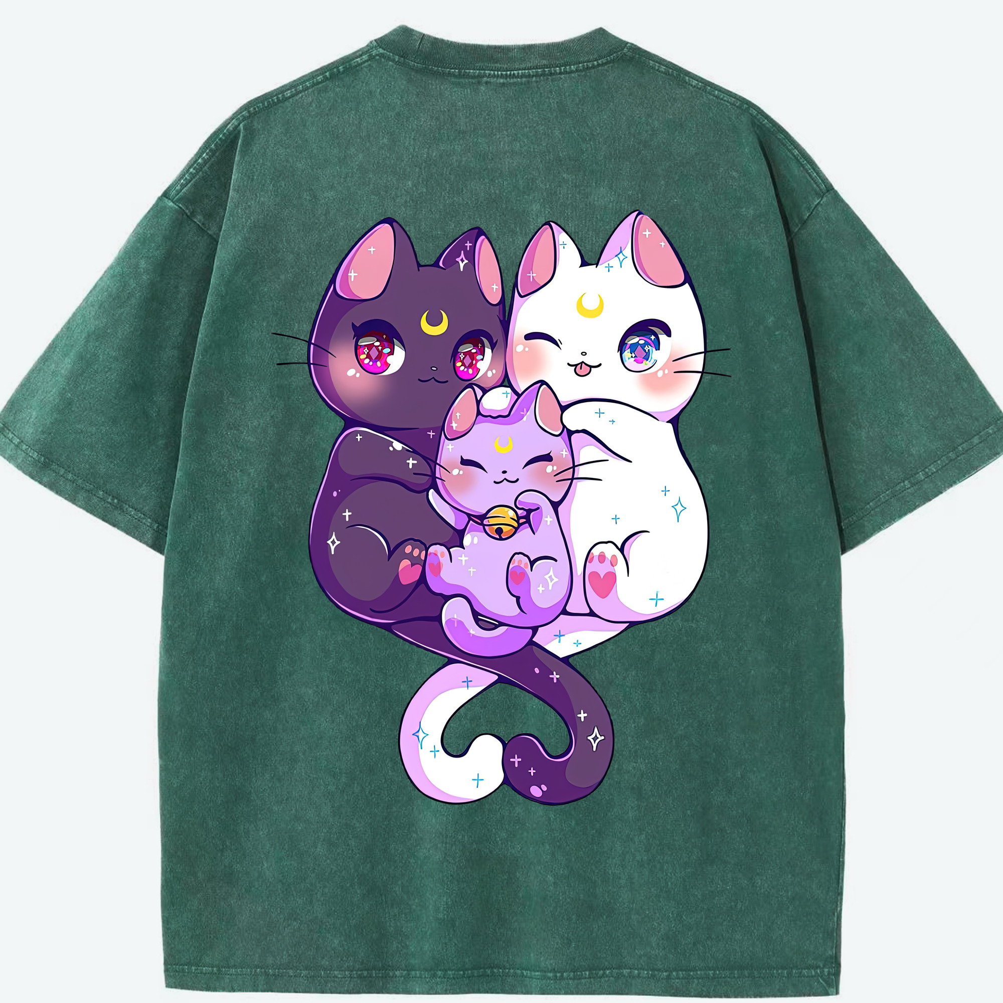 （画像用） 美少女戦士セーラームーン Sailor Moon 綿100% ヴィンテージ風 半袖Tシャツ（背面プリント）